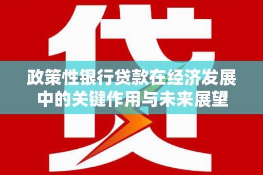 成县政策性银行贷款在经济发展中的关键作用与未来展望