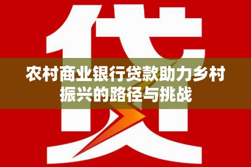 暖暖农村商业银行贷款助力乡村振兴的路径与挑战