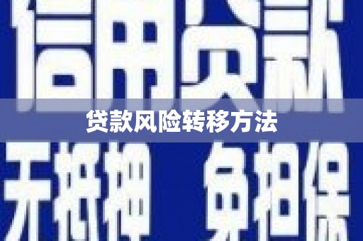 滨城贷款风险转移方法