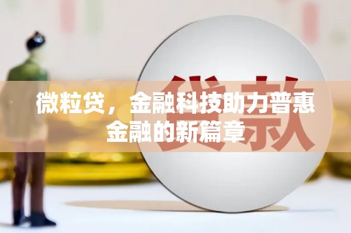 靖边微粒贷，金融科技助力普惠金融的新篇章